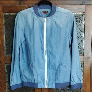 7 for all Mankind Tencel Bomber Jacket, Girls Size XL, Blue, NWT